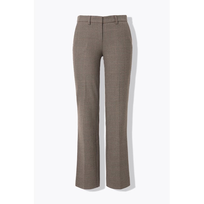 Pantalon à carreaux acajou <span itemprop=