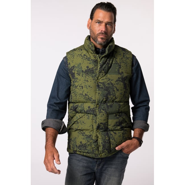 MDM Gilet En Cuir De Vachette Homme – Matelassé Camouflage – Fermeture éclair – 4 Poches Intérieures – Pour Moto, Club