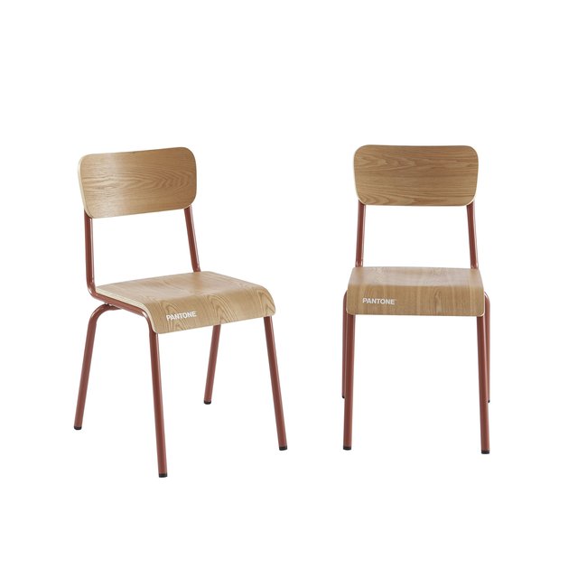 Lot de 2 chaises écolier empilables - PANTONE