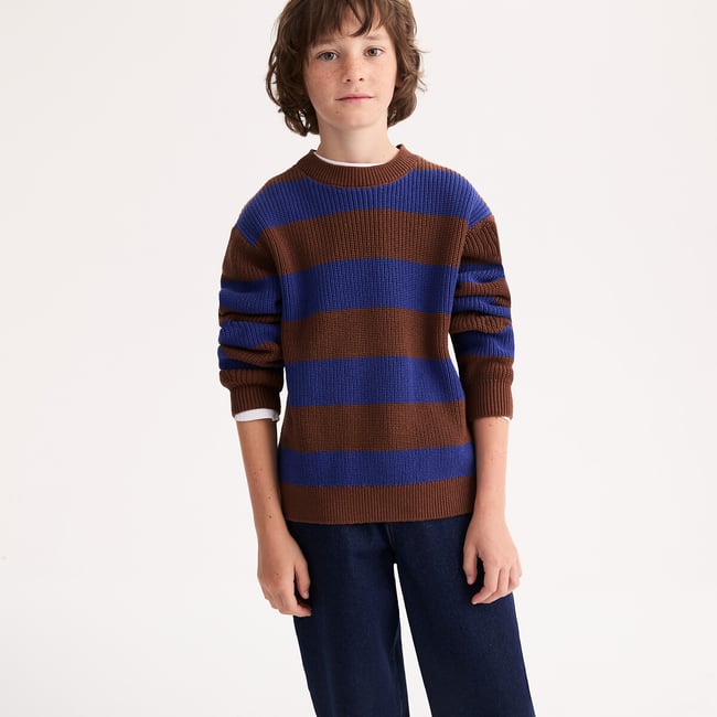 Jersey de rayas y cuello redondo en punto grueso - LA REDOUTE COLLECTIONS