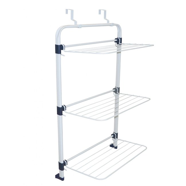 Étendoir à linge de porte pliable - 54x32x94cm Couleur blanc <span itemprop=