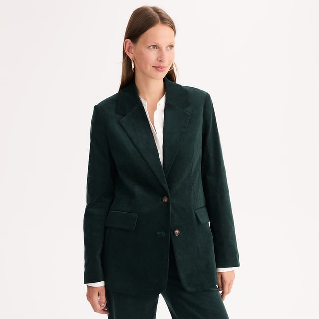 Blazer in velluto a coste, taglio dritto, chiusura con bottoni - ANNE WEYBURN