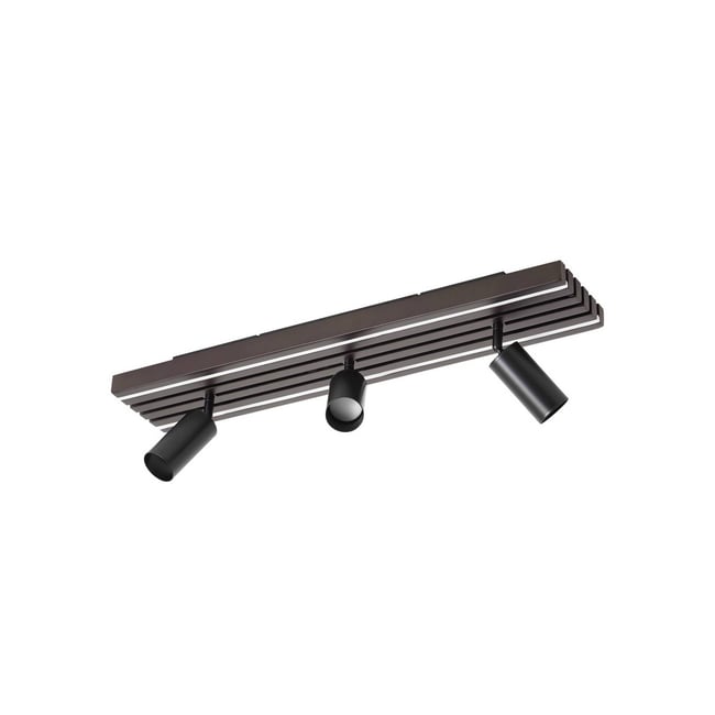 Plafonnier en bois moderneLED, Tiron Couleur bois foncé, noir <span itemprop=