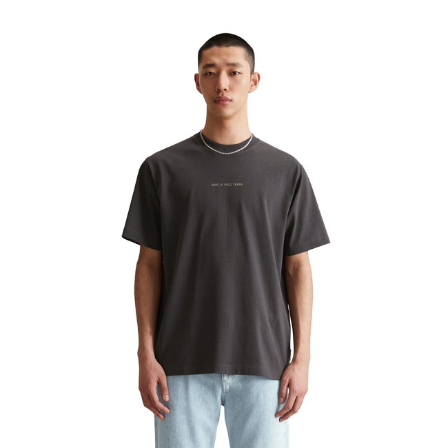 T-shirt surdimensionné avec impression sur le devant et le dos gris <span itemprop=