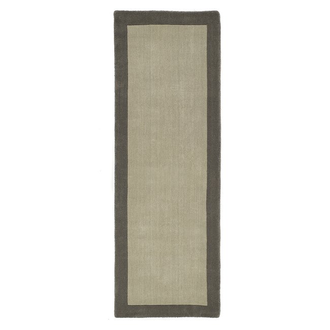 Two Tone Border Plain Runner in 100% Wool - SO'HOME
