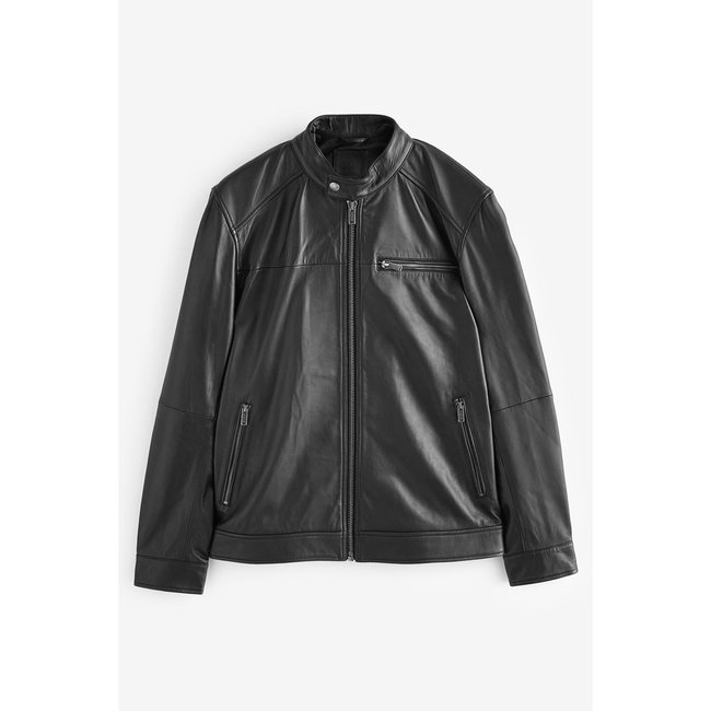 Veste style motard noir <span itemprop=