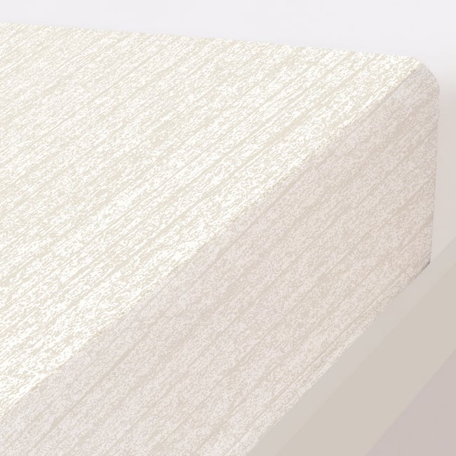 Drap housse en percale de coton bonnet 30 cm YAKOUBA ficelle <span itemprop=