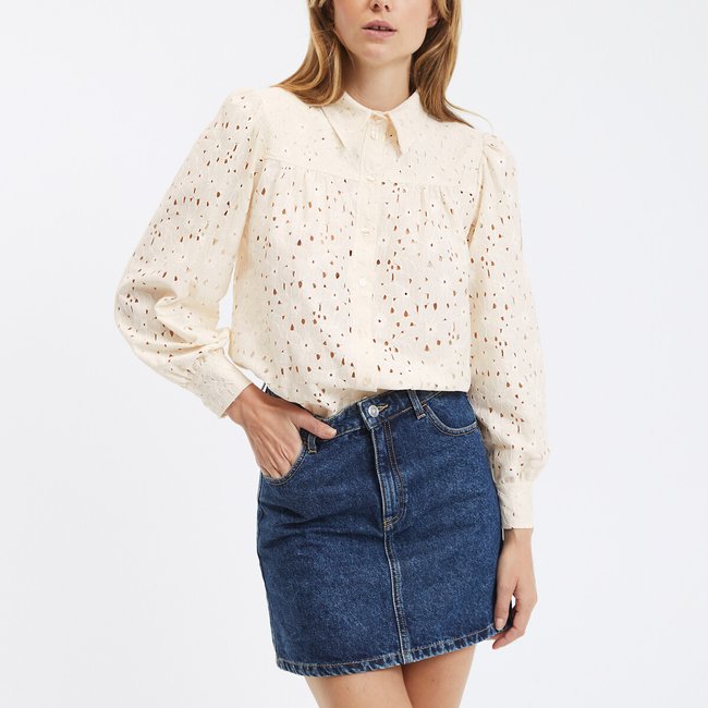 Lovely Embroidered Blouse with Long Sleeves, ecru, SUNCOO