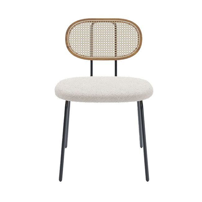 Lot de 2 chaises en rotin - GABRIELLE Couleur bouclé blanc <span itemprop=