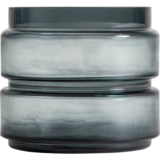 Vase en verre fumé contemporain Couleur bleu fumé <span itemprop=
