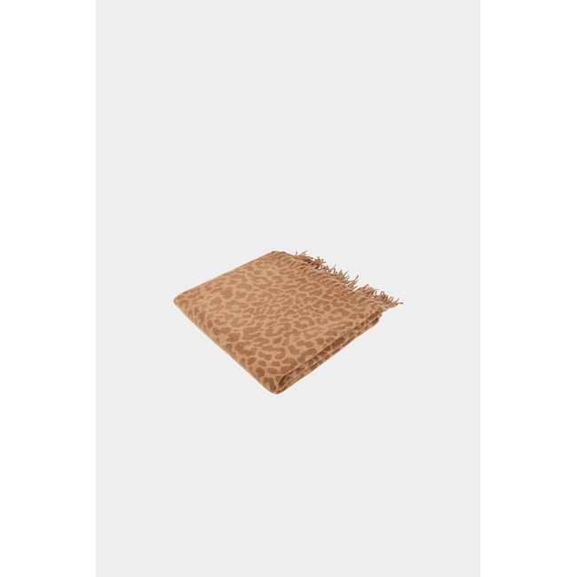 Écharpe motif animalier beige <span itemprop=