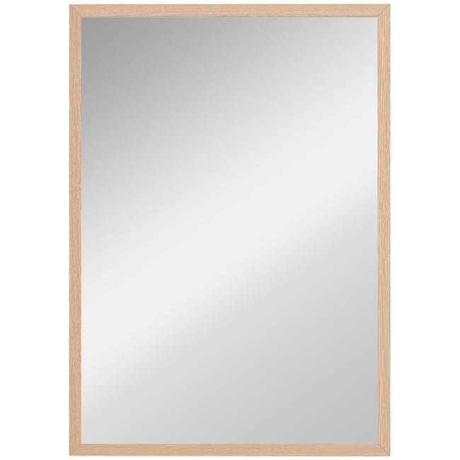 Miroir mural Verre Bois naturel - HOMCOM