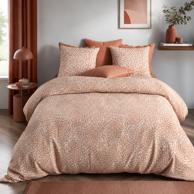 Parure housse de couette en microfibre imprimée, Lantana - C DESIGN HOME TEXTILE