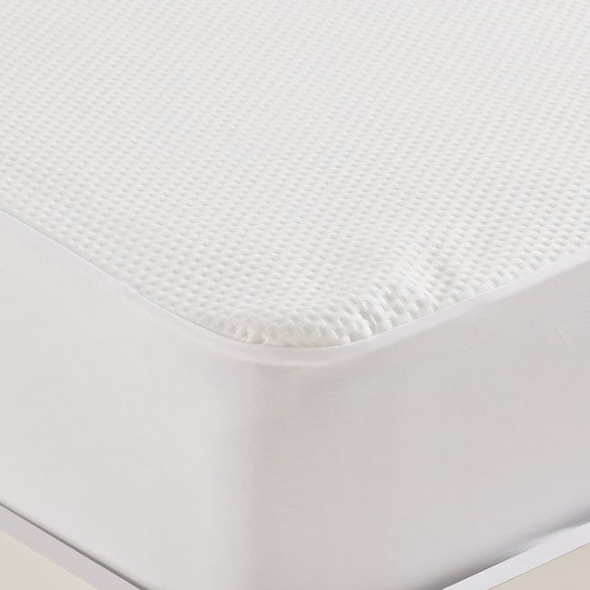Protège matelas imperméable bonnet 30 cm SERENA Couleur blanc <span itemprop=