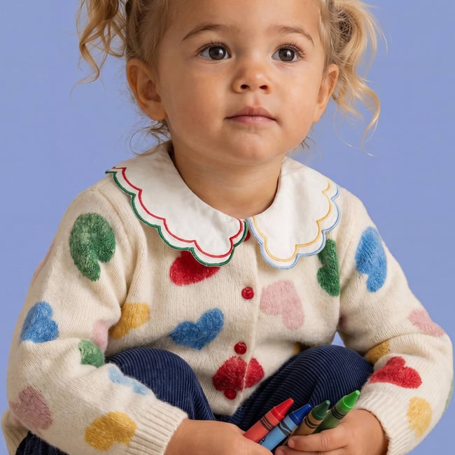 Cardigan tricot imprimé naturel <span itemprop=