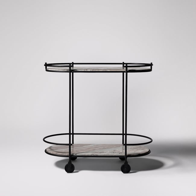Cartizze Brown Marble Trolley, black, SWOON