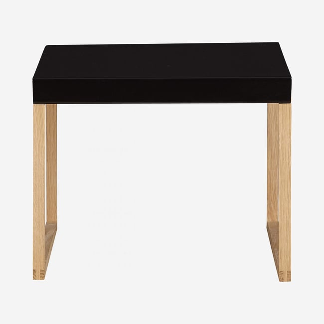 Table d'appoint en acier laqué KILO Couleur noir <span itemprop=