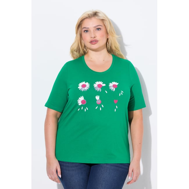 T-shirt à fleurs. Coupe Classic Fit. Col - ULLA POPKEN
