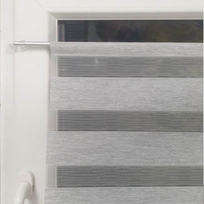 Vitrage jour nuit blanc et noir blanc et noir <span itemprop=