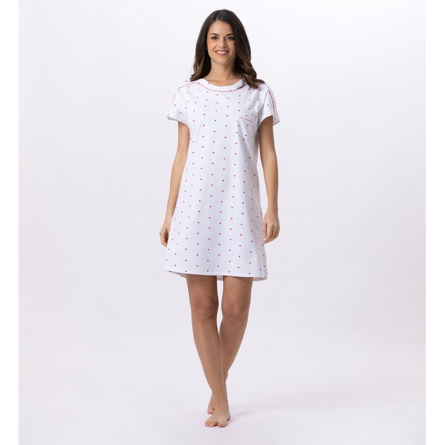 Chemise de nuit en coton AMORE 701 blanc <span itemprop=