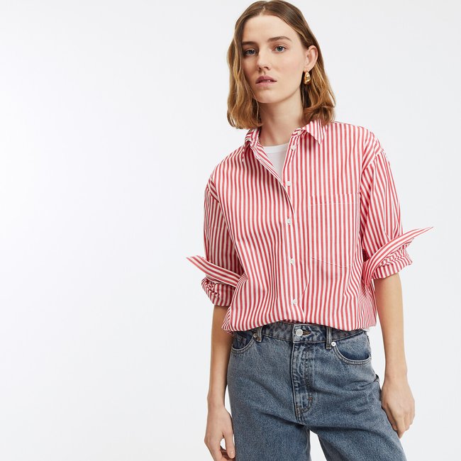 Camisa em algodão às riscas, Signature MARLÈNE - LA REDOUTE COLLECTIONS