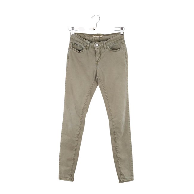 Jean skinny en coton - Très Bon État kaki <span itemprop=