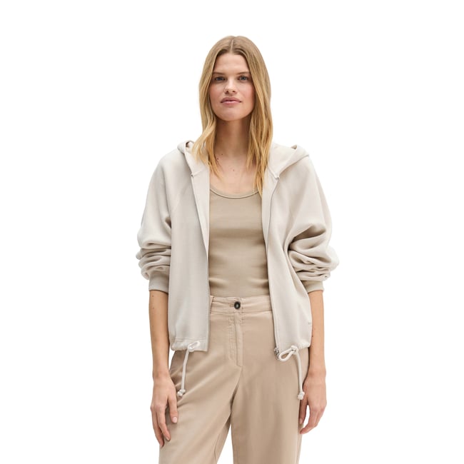 Sweat à capuche DfC relaxed en pur coton bio gris clair <span itemprop=