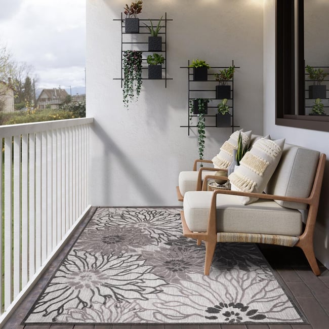 Tapis extérieur tissé kilim rectangle CHIMEKA - UN AMOUR DE TAPIS