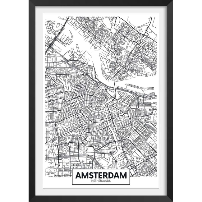 Affiche graphique amsterdam netherlands - HEXOA