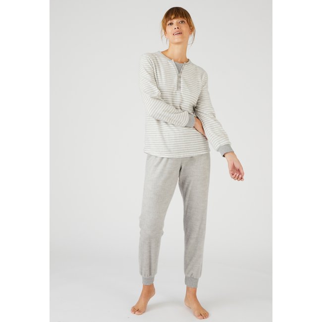 Pyjama Manches Longues Thermolactyl gris chiné <span itemprop=