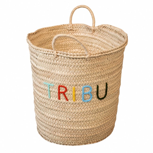 Panier de rangement tressé TRIBU -  LOJI Couleur naturel <span itemprop=