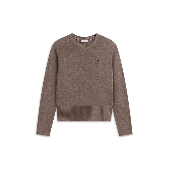 Pull col rond manches longues en laine - TOMMY HILFIGER