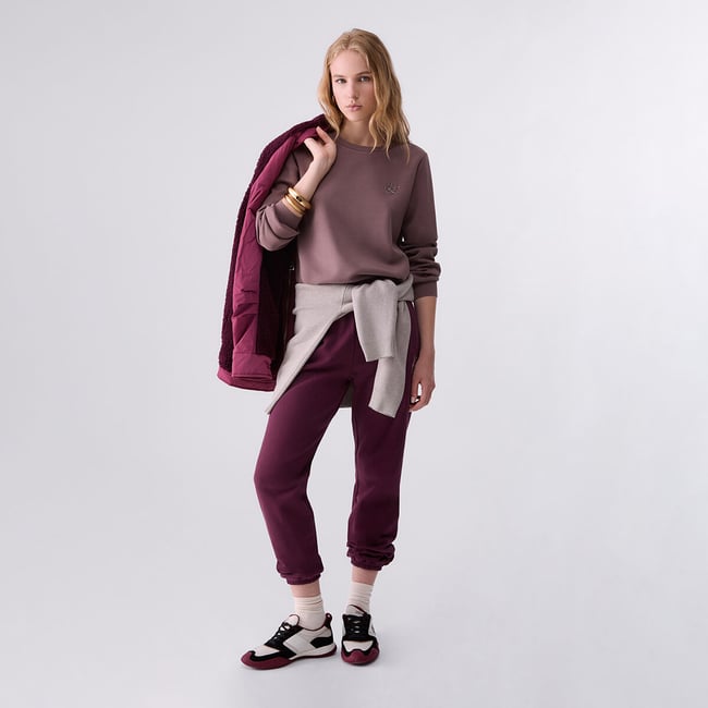 Sweat-shirt en scuba rose foncé <span itemprop=