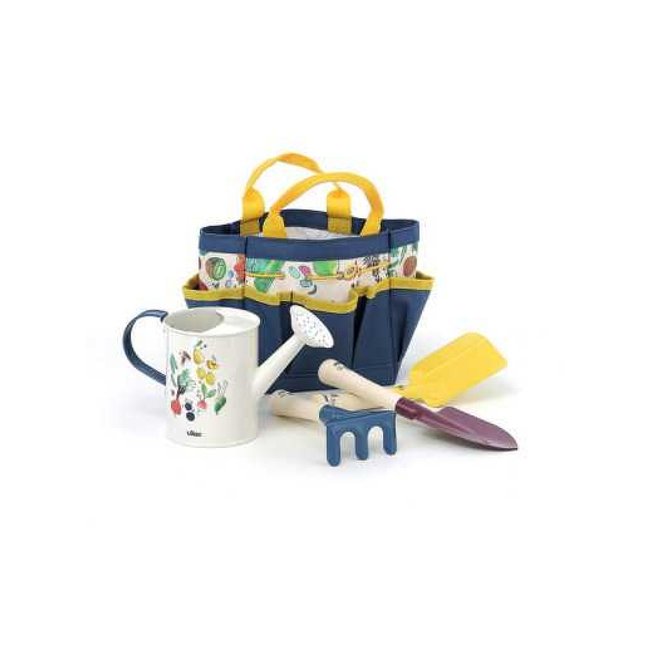 Mes outils de petit potager en metal jaune <span itemprop=