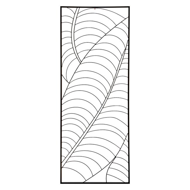 Black Metal Leaf Design Modern Wall Art, black, SO'HOME