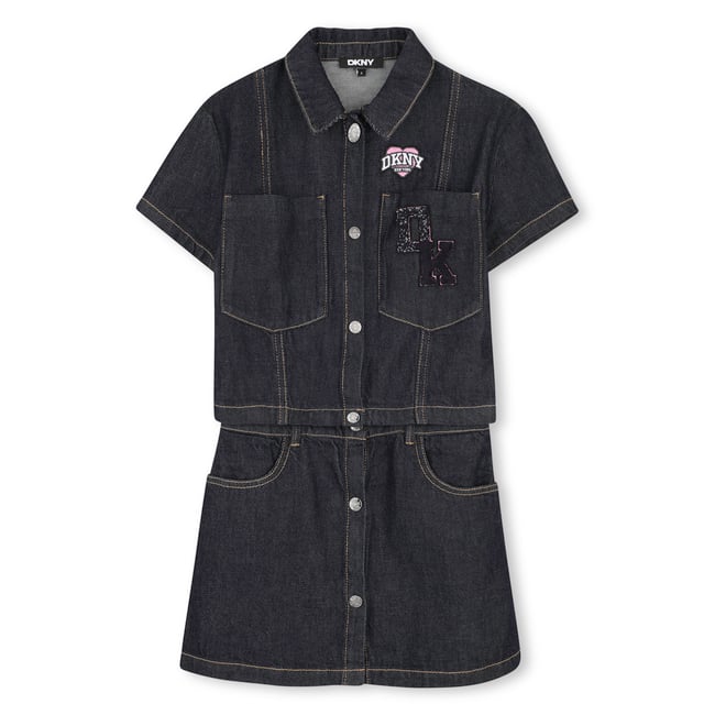 Robe 2 en 1 denim/bleu <span itemprop=