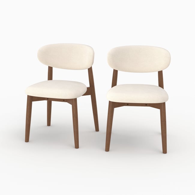 Lot de 2 chaises en tissu - YUNA - MAISON PAVANE