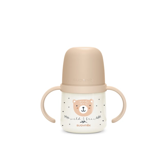 Biberon à anses phosphorescentes +6mois 150ml wild & free marron <span itemprop=