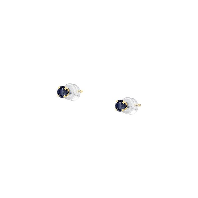 Boucles d'oreilles en or 375 et saphir or et bleu <span itemprop=