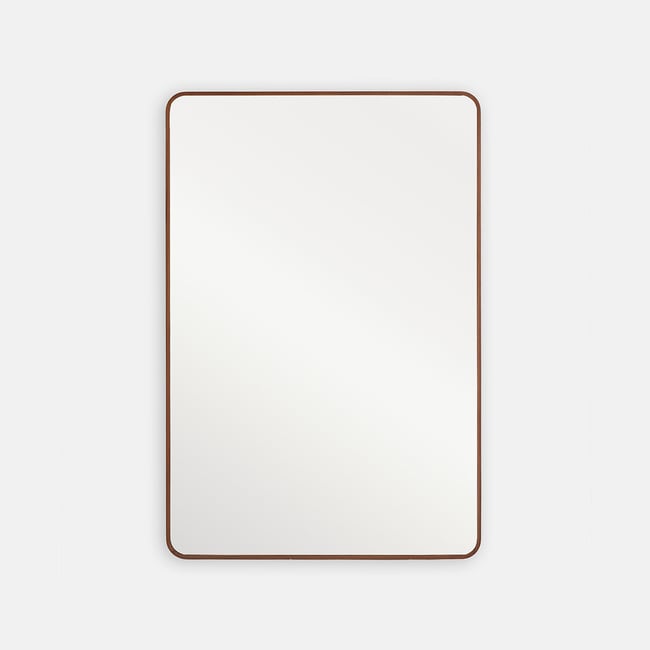 Miroir rectangulaire, en plaqué noyer, 60 x 90 cm, IODUS Couleur teinté coloris noyer <span itemprop=