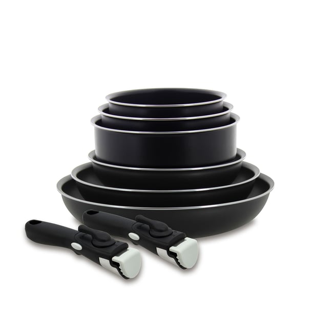 Batterie de cuisine 8 pièces en aluminium, IRIS noir <span itemprop=
