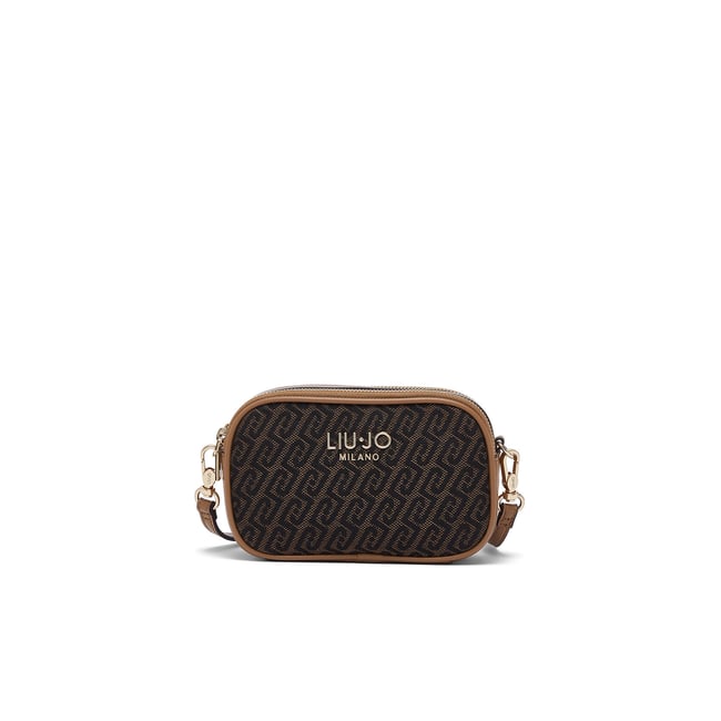 Sac bandoulière format petit monogramme marron foncé <span itemprop=