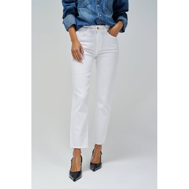 JEAN TRUE CROPPED SLIM blanc <span itemprop=