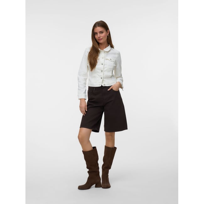 Veste courte en jean  cloud dancer <span itemprop=