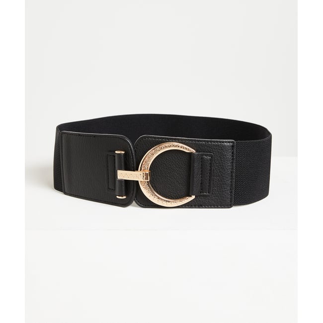 Ceinture large élastique noir <span itemprop=