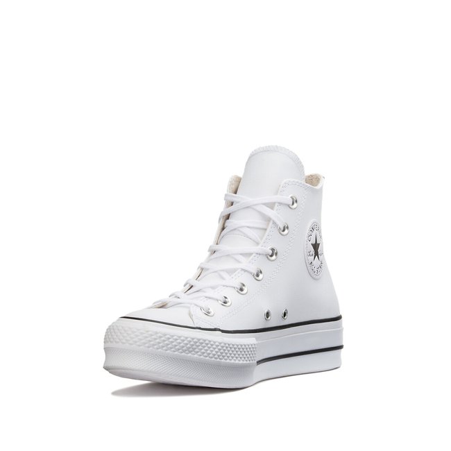 Converse white leather lift sales