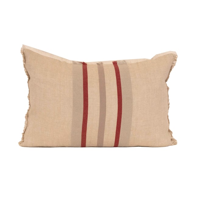 Coussin rayé en lin et coton - SUD ETOFFE