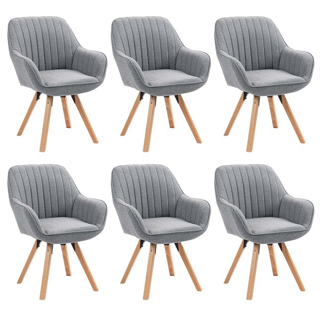 Lot de 6 fauteuil de salle à manger rotatif scandinave, CARSON - MEUBLES COSY