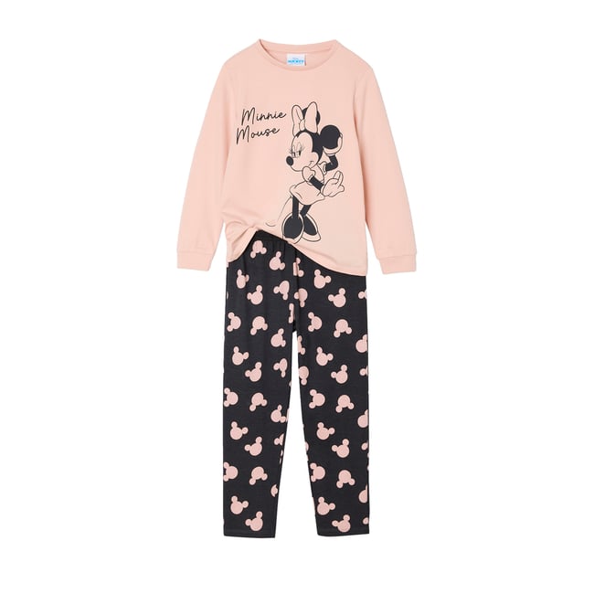 Pyjama bicolore Disney Minnie rose/gris anthracite <span itemprop=
