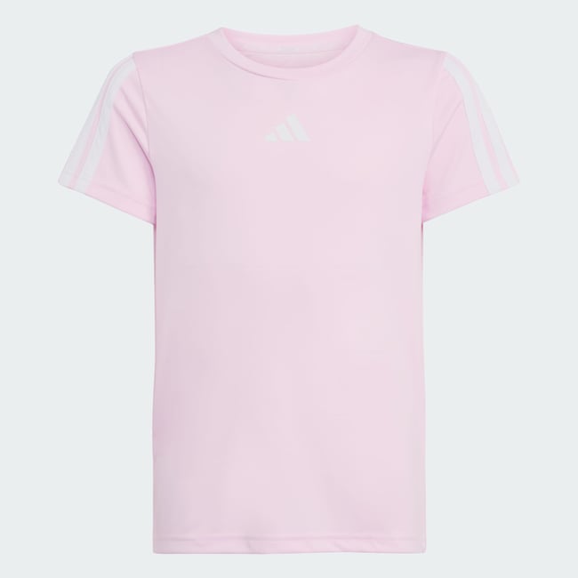T-shirt 3 bandes Training Essentials Enfants clear pink / white <span itemprop=